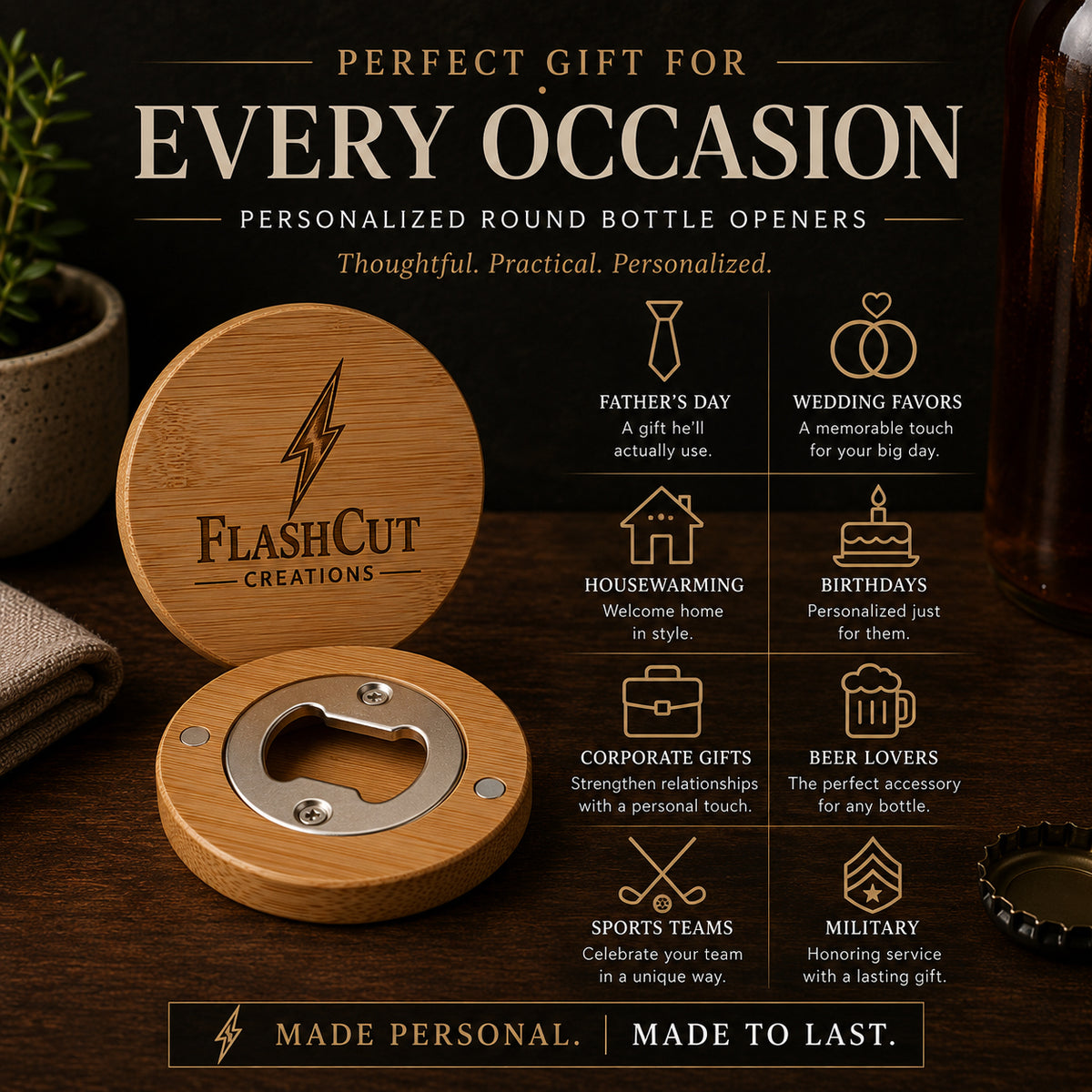 Round Bottle Openers