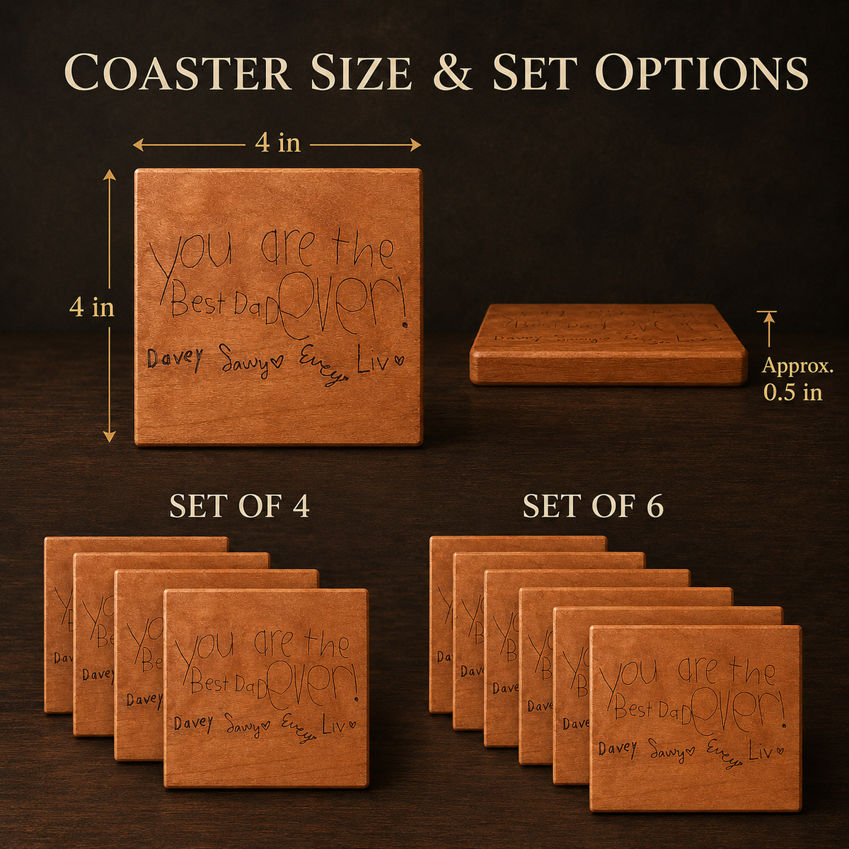 Handwritten Coaster Set