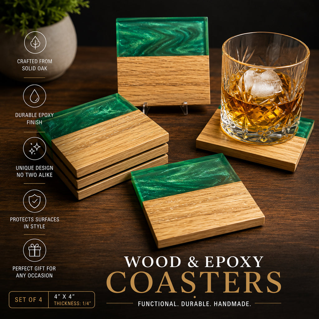 Wood & Epoxy Coasters