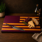 LSU Flag Face Grain Cutting Board-XL