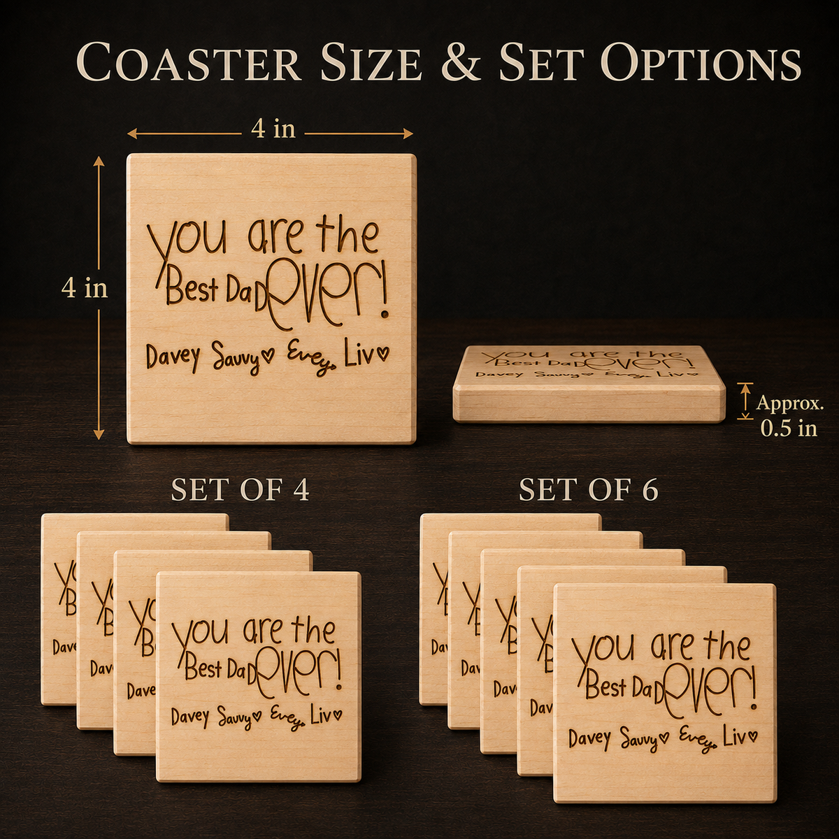 Handwritten Coaster Set